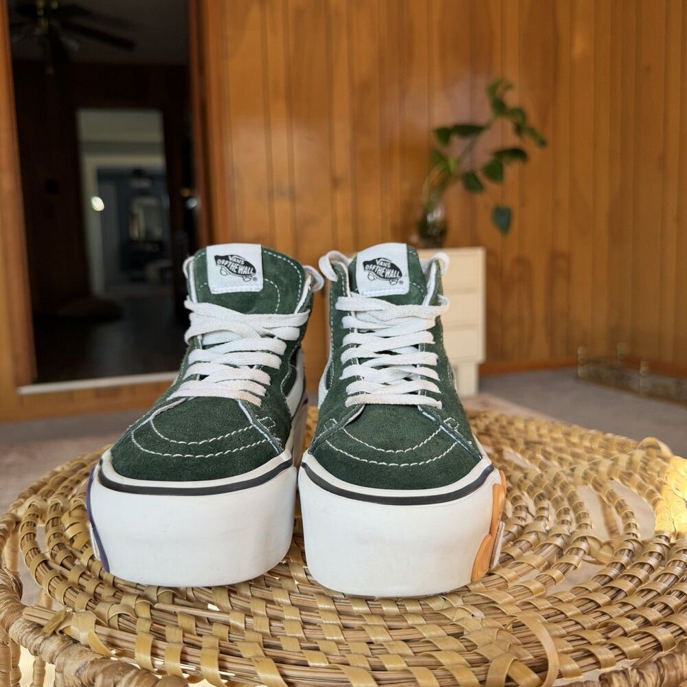VANS SK8-HI TAPERED STACKFORM OSF SHOE Canvas Dark Green Floral Womens US 6.5 - Picture 3 of 16